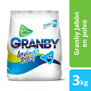GRANBY JABON EN POLVO 3KG PLUS MATIC